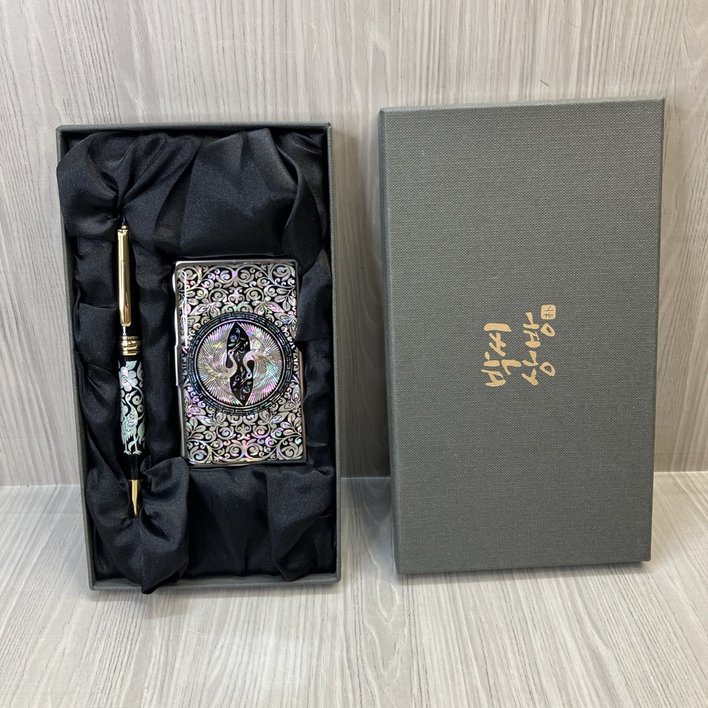 Mother of pearl PEN & Business Card ID Card Holder Credit Case Wallet Gift