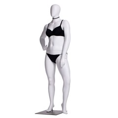 Matte White Adult Female Fiberglass Plus Size Egg Head Fashion Mannequin