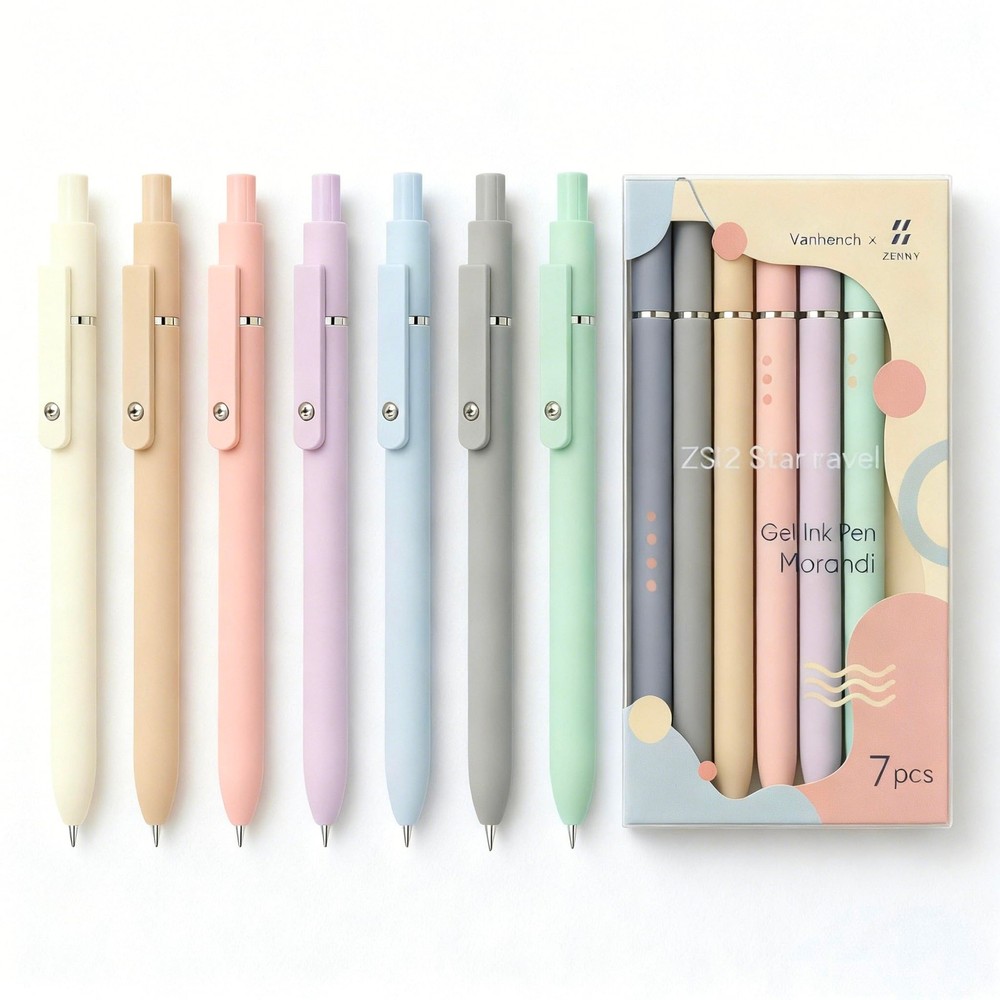 7PC 0 5mm Fine Point Gel Pens Quick Dry Black Ink Smooth Writing Journaling
