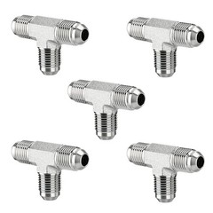 5PCS JIC Male 37° Flare Union Tee Hydraulic Fittings 3/8″ JIC Male x Male x Male