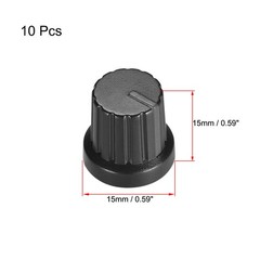 10Pcs 6mm Knob for Effect Pedal Amplifier Black Potentiometer Knob Black Mark