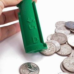 3D Printed Patented Design Coin Counter & FAST WRAP TUBES W/ Inspect&Reach Gap