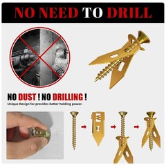200 Pcs Self Drilling Drywall Anchors with Screws Kit, Metal Expansion Bolt f…