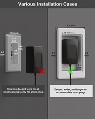 DVFR1W1 Single Gang Recessed Electrical Box Wall Plate Kit White 1 Pack