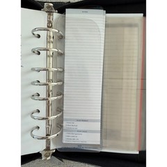 Franklin Covey Leather Planner Binder 7 Ring Retractable Handles Black 8 x 10
