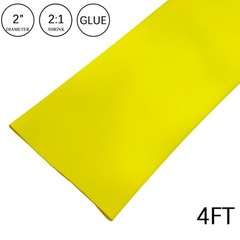 2:1 Heat Shrink Tube – 2″ Yellow Dual Wall Marine Adhesive Glue Lined Waterproof