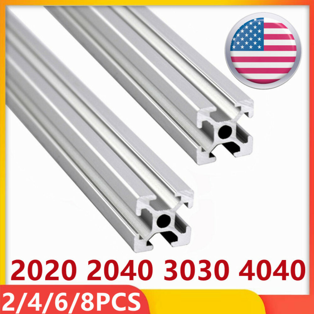 2/4/6/8PCS 2020 3030 4040 2040 Extrusion Anodized T Slot Linear Rail 300-1000mm