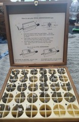 Vintage Kingsley Hot Foil Machine Letter Type Font Set CAPS Oval Monogram Box