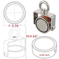 Heavy Duty Double Sided 800lb Swivel Magnet Fishing Kit Neodymium