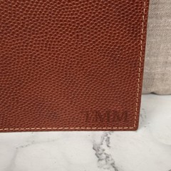 Shinola Brown Pebbled Leather Notebook Journal Cover 5.75×8.75″ Monogram TMM