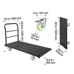 Uimoso Heavy Duty Industrial Platform Cart with 2000 lbs Capacity and Wheels