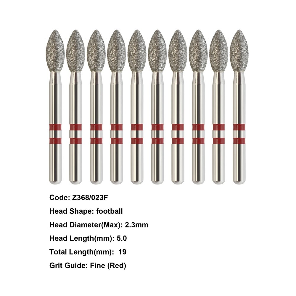 Diamond Burs Zirconia Adjustment FG Football Z368/023F High Speed Fine Grit Burr