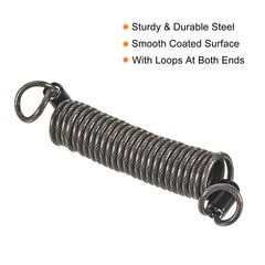 Security Steel Cable 2.5mmx1.5m Coated Spring Rope w Loop Black