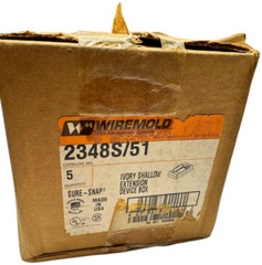 (Box of 5) Wiremold 2348S/51 Ivory Sure-Snap NM Shallow EXT Device Box