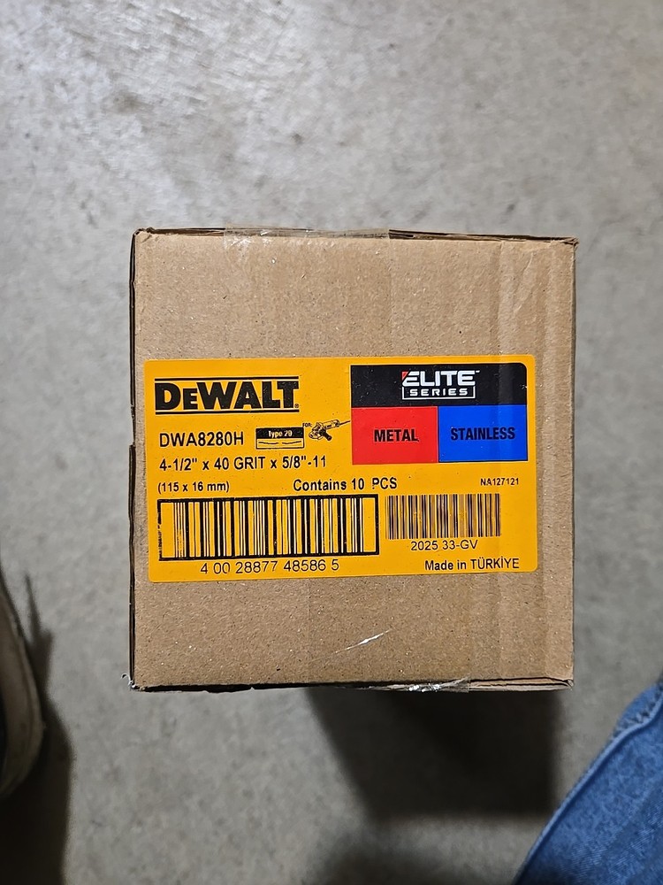 Dewalt DWA8280H 4-1/2″ X 5/8-11 40G T29 Ceramic Flap Disc LOT OF 10 Metal SS
