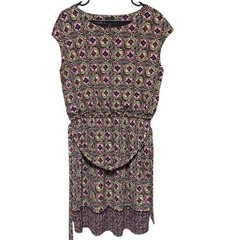 Worthington Large Coral Pink Geometric Link Print V-Neck Sleeveless Top