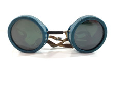 Vintage Oxweld Green Plastic Welding Safety Goggles Glass Lenses Steampunk