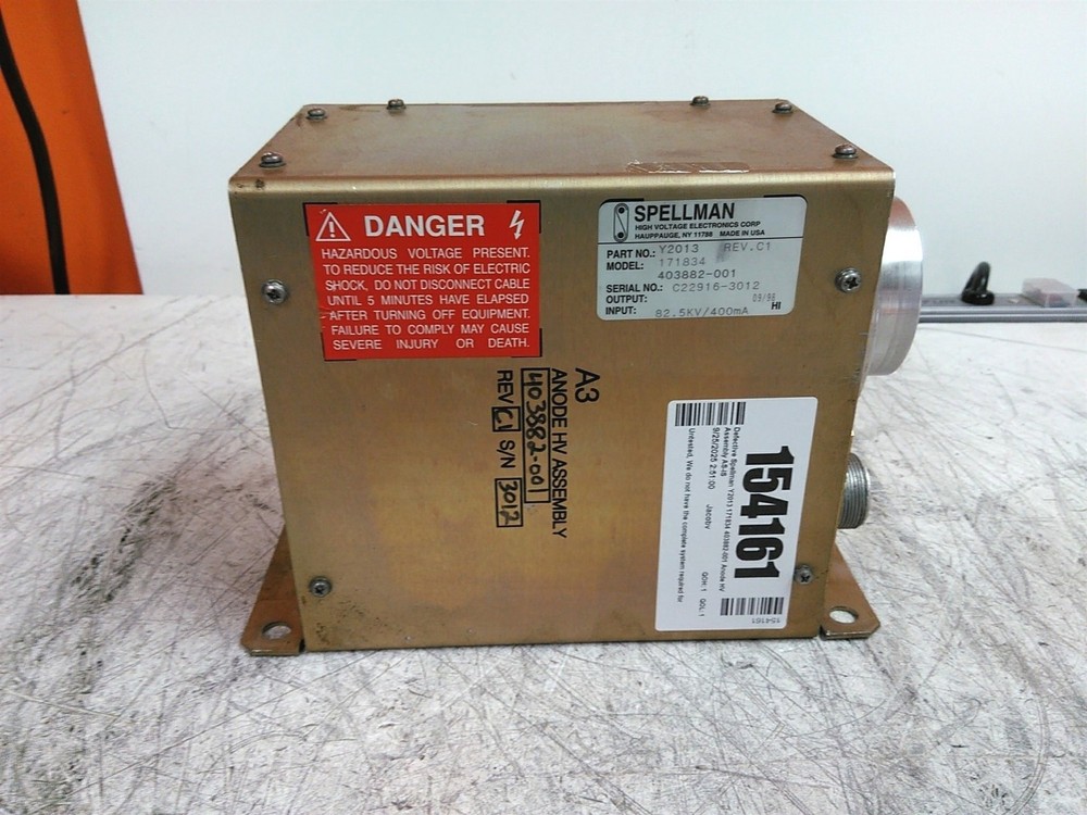 Spellman Y2013 171834 403882-001 Anode HV Assembly See Description