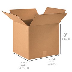 UOFFICE 25 – Corrugated Boxes 12 x 12 x 8″ – Cardboard Shipping Box Cartons