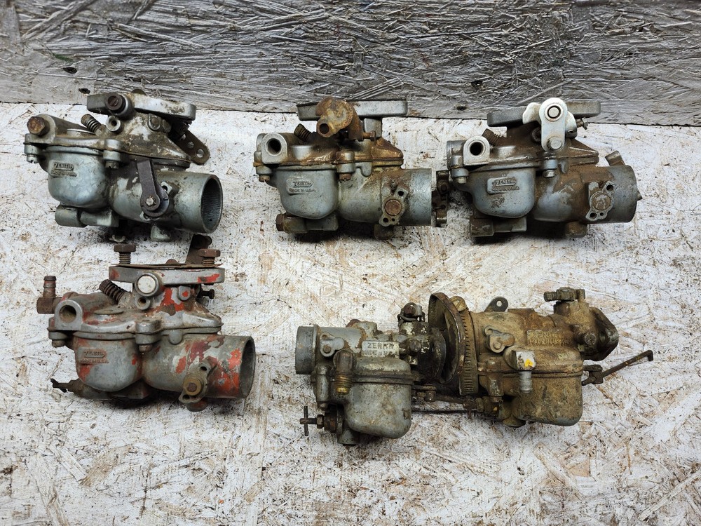Vintage Zenith Updraft Carburetors, Used lot of 6 L51E. L806, 12553, Lz63-11