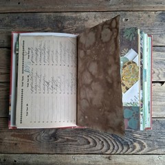 Handmade Junk Journal Vintage Textbook Cover Roads To Everywhere Blank Diary