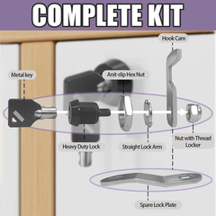 1 Pack Black Toolbox Locks with Keys 5/8 Inch Tubular Cam Lock Keyed Alike Zinc
