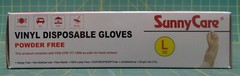 (Case of 10 Boxes) SunnyCare 7803 Powder Free Vinyl Disposable Gloves Size Large