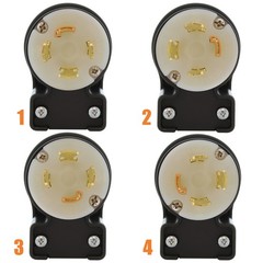 30A 480V NEMA L16-30P 4-Prong Locking Male Right Angle Plug Assembly in Black