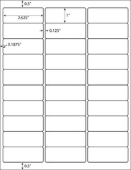 500 Sheets 1″ x 2-5/8″ Address Labels Pack of 15000