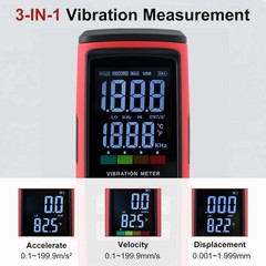 Digital Vibration Meter 3 Detachable Probes Vibration Analyzer High-Precision US