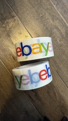 TWO ROLLS of eBay Branded Packaging Shipping Tape Color Logo 75Yds x 2 in. NEW