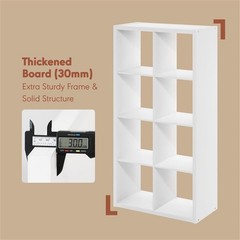 Pemberly Row 8-Cube Vinyl Record Media Storage Organizer in White