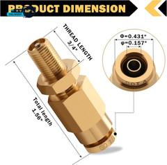 4 PCS 1/4″ Inflation Schrader Valve with Push to Connect for 1/4 Air Line Tubing