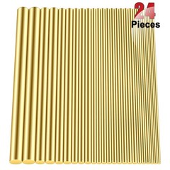 24Pcs Brass Round Rods Bar Assorted Kit Lathe Bar Rod Stock for DIY Crafts Tools