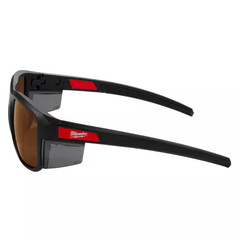 Brown Full Frame Anti-Scratch Safety Glasses with Removable Side Shields