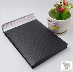 100 #0 Matte Metallic Black Poly Bubble Mailers Envelopes 6.5×10 DVD Wide CD