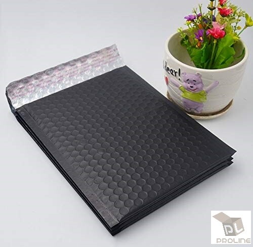 25 #0 Matte Metallic Black Poly Bubble Mailers Envelopes 6×10 DVD Wide CD