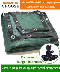 90% Green Shade Cloth 10ft x 20ft Heavy Duty Outdoor Mesh Tarp with Grommets,…