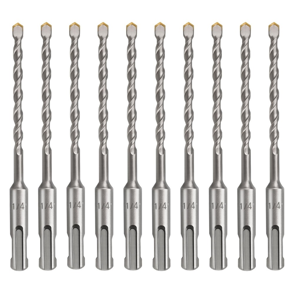 10Pcs 1/4 Inch x 6 Inch SDS Plus Hammer Drill Bit, Masonry Drill Bit, Carbide…