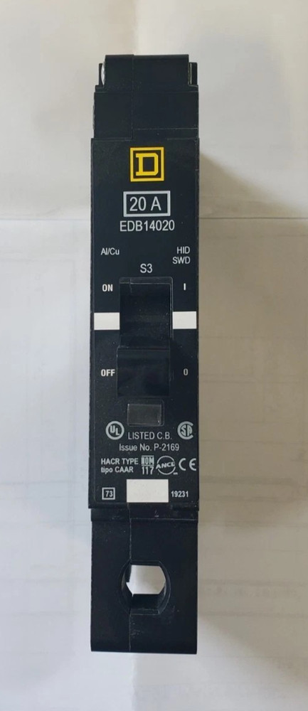 Square D EDB14020 Bolt-On Circuit Breaker 1P / 277V / 20 AMP Open Box Unused