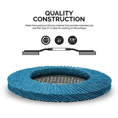 NEIKO 11145A 10 Pack Zirconia Flap Discs 4-1/2 for Angle Grinder, 120 Grit