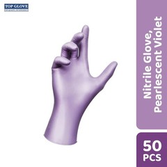 Top Glove Nitrile Disposable Powder Free Glove Pearlescent Pink Violet 50s