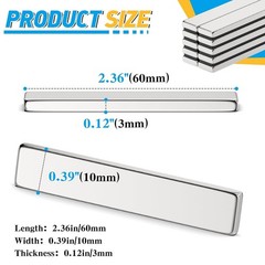 Grtard 14 Pack Powerful Neodymium Bar Magnets, 60 x 10 x 3 mm Rare Earth Magnet