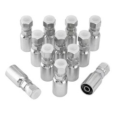 12-Pack 1/2″ Hydraulic Hose End Fittings: 1/2″ I.D. Hose x 1/2″ JIC 37 ° Female