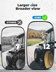 KEMIMOTO Tractors Left& Right Value Mirrors Kit for John Deere 5000/ 6000 Series
