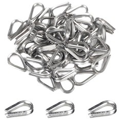 50 Pcs 1/16″ M2 Stainless Steel Wire Rope Thimbles for Cable Rope Thimble Rigg