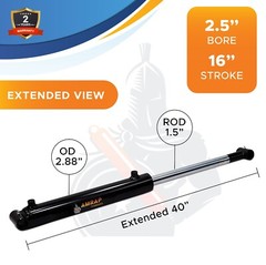 2.5×16 Hydraulic Cylinder-2.5″ Bore, 16″ Stroke -Welded Cross Tube Cylinder(new)