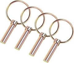 4 PCS Heavy Duty Pin with Ring fo Size: 7/16 Inch / 11 mm x 1-3/4 Inch / 45 mm