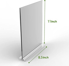 KOOLDE Acrylic Sign Holder 8.5X11 Inches 2 Pack T Shape Desktop Display Stand Ve