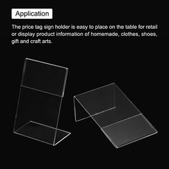 10Pcs Slant Back Acrylic Sign Holder 3.5 x 2.4 Inch Sign Display Holders